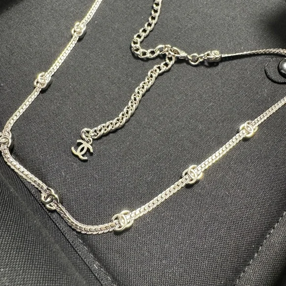 CHANEL Silver 7*Logo Necklace- classic